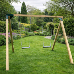 wooden double swing set