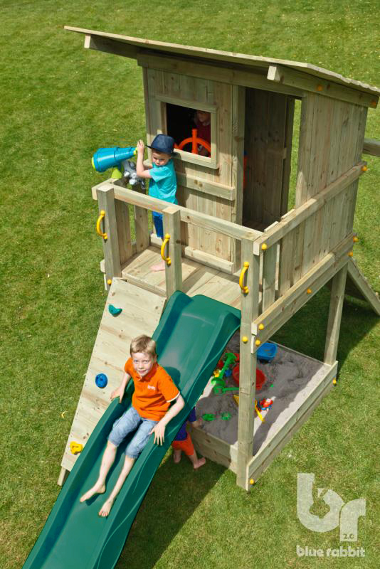 Blue Rabbit beach hut garden play tower/ climbing frame