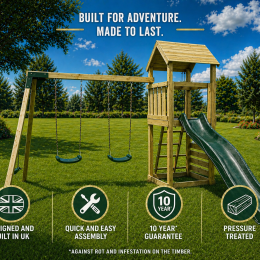 Active Explorer Scout with slide, climbing wall and swing module
