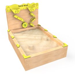 Small sleeper sandpit with sand wall and lid
